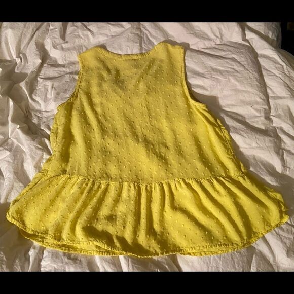 Merona Womens Blouse Yellow Sleeveless V Neck Lrg - Picture 2 of 10